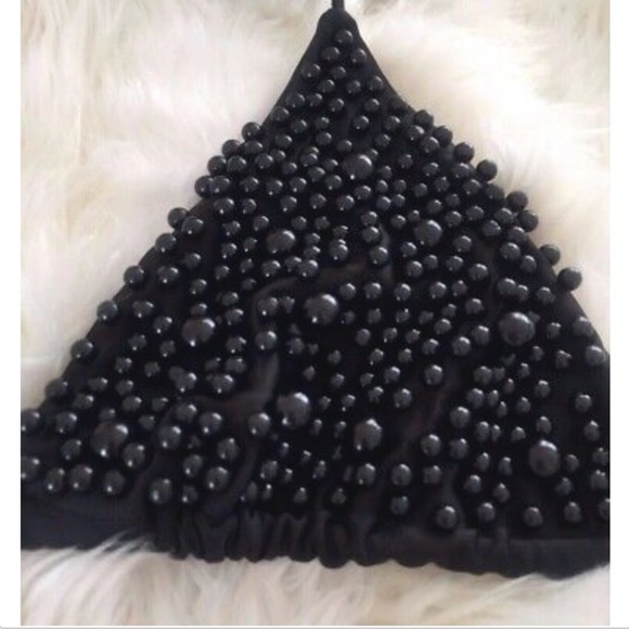 NEW! PEARL BIKINI BLACK SWIMSUIT 2 PIECE SET THONG - Picture 4 of 12